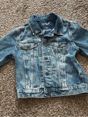 Boys Cat & Jack Blue Kids Denim Jacket with Chest Pockets